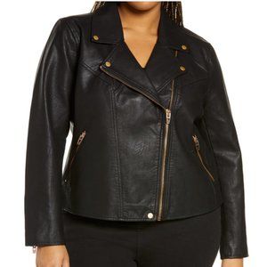 NWT Blank NYC Faux Leather Moto Biker Jacket.  1X